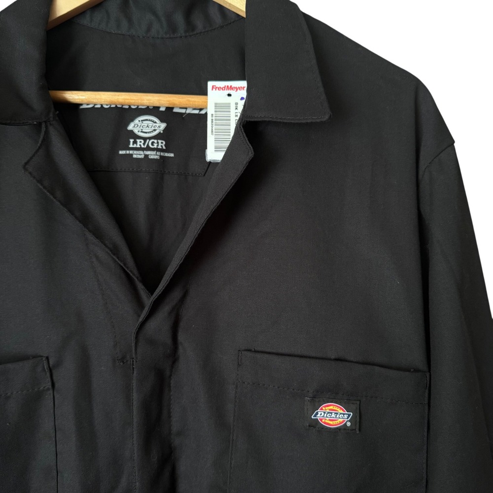Dickies Flex Coveralls Men Large Regular Black Long Sleeve Workwear Jumpsuit